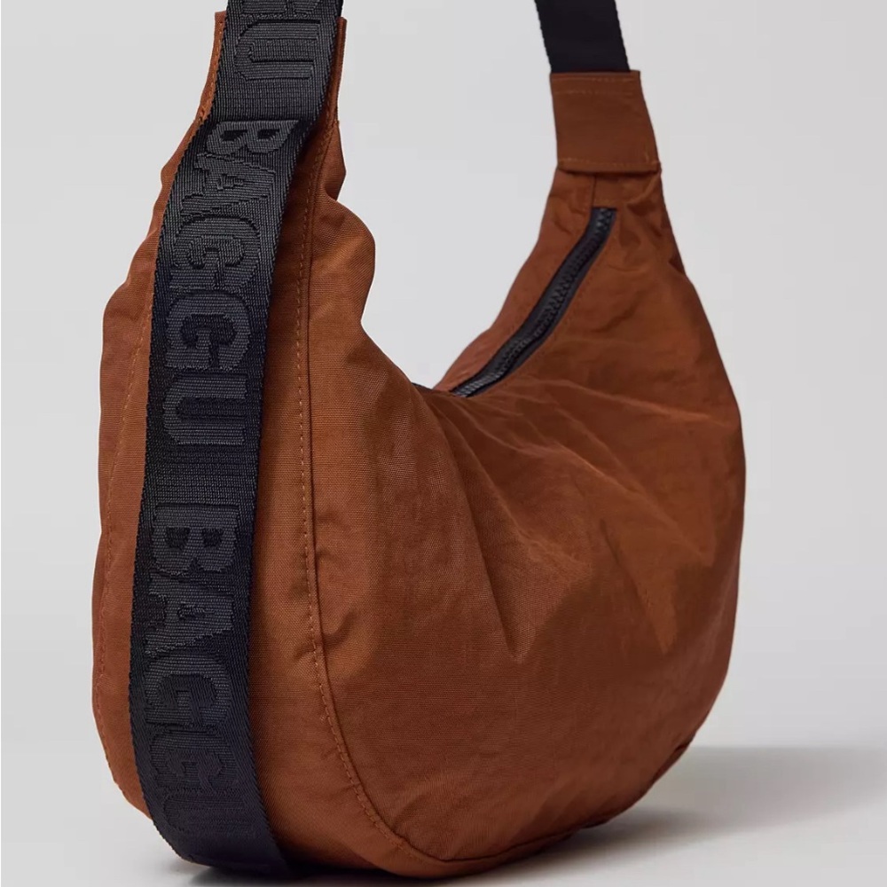 BAGGU medium nylon crescent bag brown